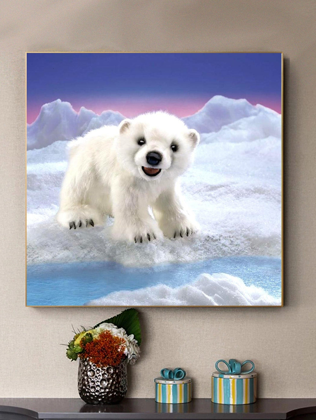 Polar Bear Pattern DIY Diamond Painting Without Frame - Negative Apparel