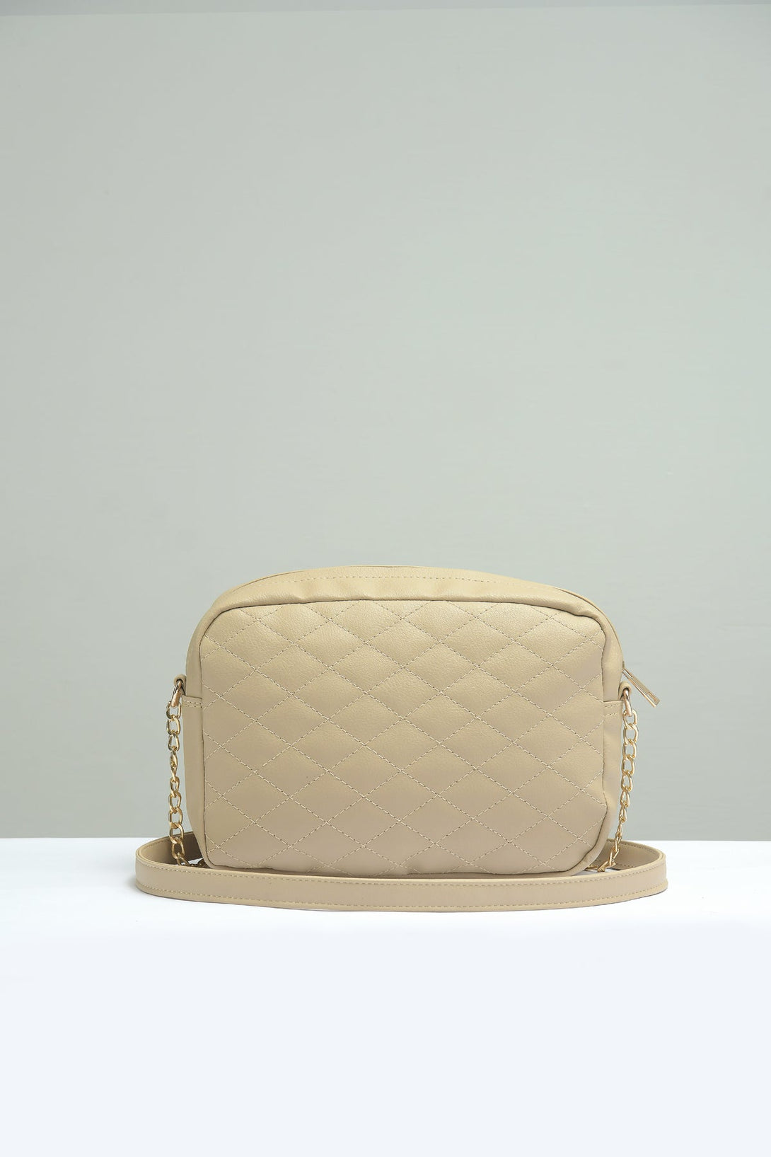 Quilted Embossed Crossbody Bag with Chain - Negative Apparel