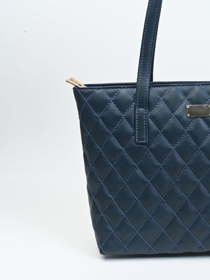 Quilted Pattern Shoulder Tote Bag - Negative Apparel