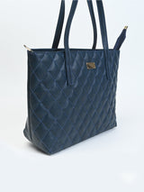 Quilted Pattern Shoulder Tote Bag - Negative Apparel