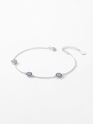 S925 Silver Blue Eye Decor Fashion Bracelet - Negative Apparel