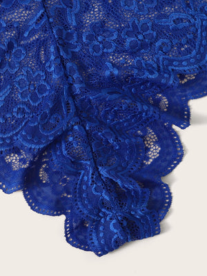 Scallop Floral Lace Teddy Bodysuit - Negative Apparel