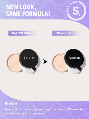 SHEGLAM Baked Glow Setting Powder-Cappuccino  Oil Control Loose Setting Powder Translucent Pore-less Flawless Smooths Fine Lines Glowy Powder Black Friday Winter Powder - Negative Apparel