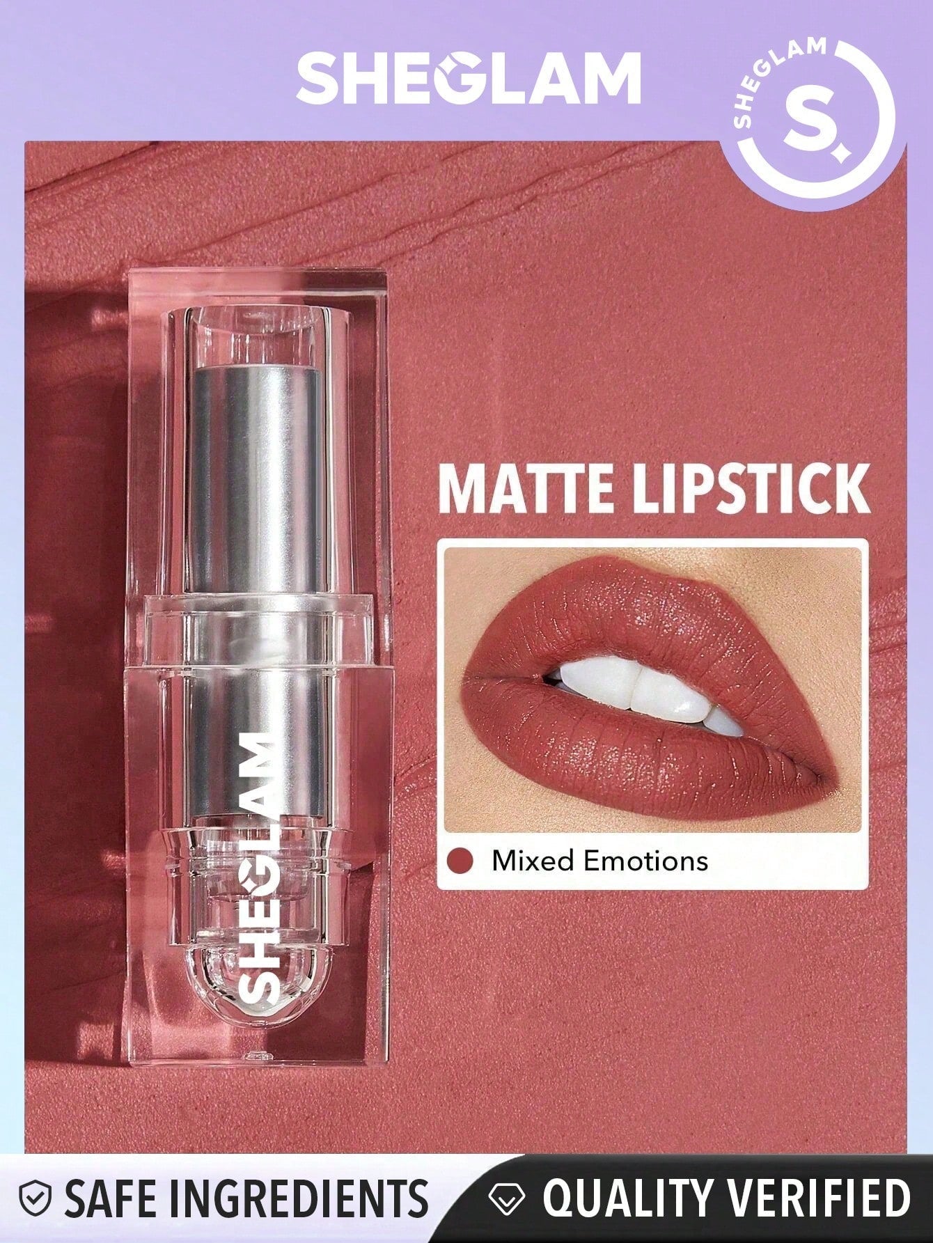 SHEGLAM Cosmic Crystal Matte Lipstick - Negative Apparel
