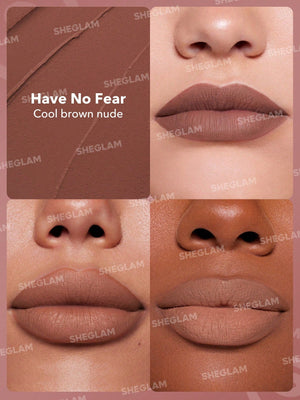 SHEGLAM Dynamatte Boom Long Lasting Matte Lipstick - Nude Shades - Negative Apparel