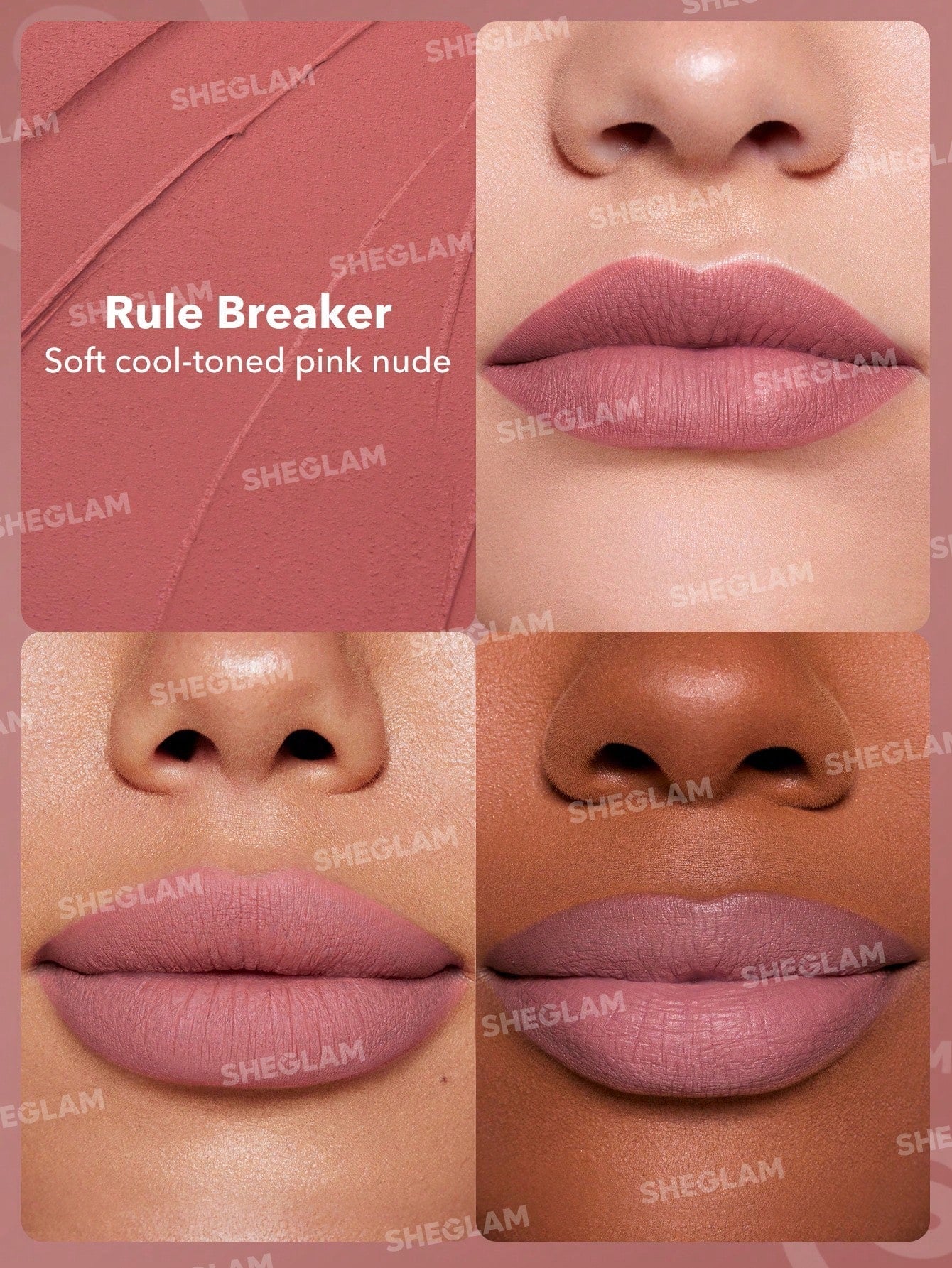 SHEGLAM Dynamatte Boom Long Lasting Matte Lipstick - Nude Shades - Negative Apparel