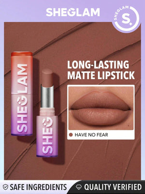 SHEGLAM Dynamatte Boom Long Lasting Matte Lipstick - Nude Shades - Negative Apparel