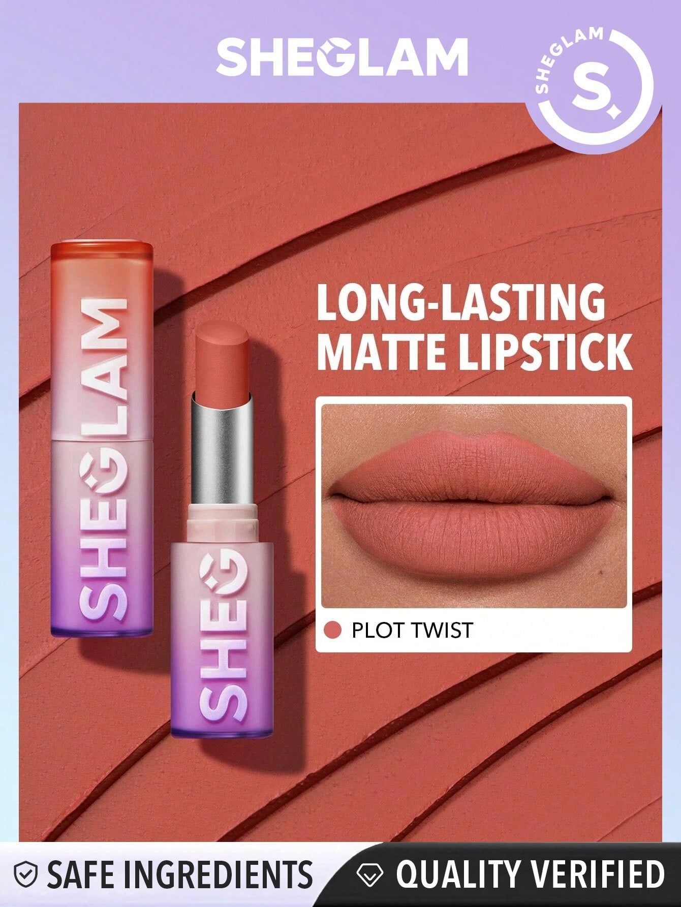 SHEGLAM Dynamatte Boom Long Lasting Matte Lipstick Orange Shades - Negative Apparel