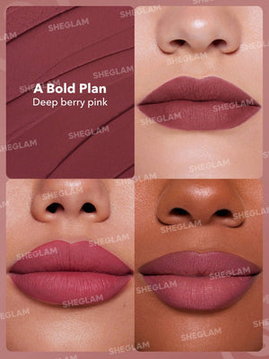 SHEGLAM Dynamatte Boom Long Lasting Matte Lipstick - Pink Shade - Negative Apparel