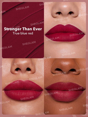 SHEGLAM Dynamatte Boom Long Lasting Matte Lipstick - Red Shades - Negative Apparel