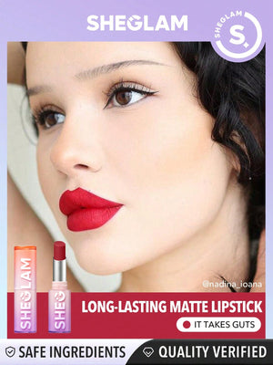 SHEGLAM Dynamatte Boom Long Lasting Matte Lipstick - Red Shades - Negative Apparel