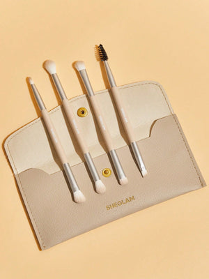 SHEGLAM Glam 101 Eye Essentials Brush Set With Bag - Negative Apparel