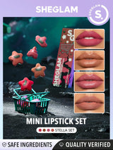 SHEGLAM Hi-Beam Mini Lipstick Set-Stella Set 4 In 1 Matte And Hydrating Nude Lipstick - Negative Apparel
