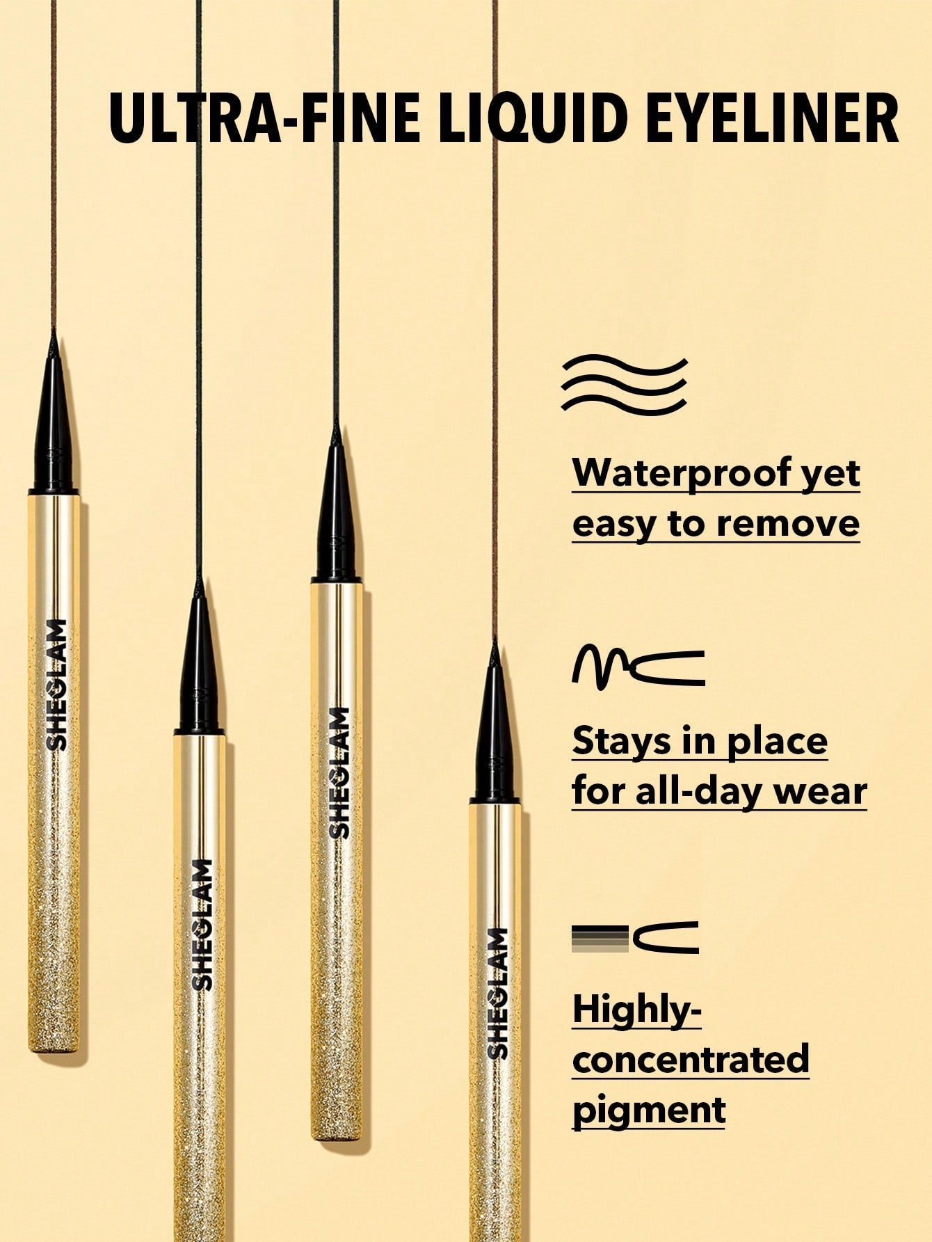 SHEGLAM Line & Define Waterproof Liquid Eyeliner - Negative Apparel