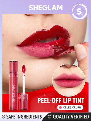 SHEGLAM Peel Talk Lip Tint-Tongue Twister Long-Lasting Waterproof Liquid Lipstick Peel Off Lip Stain High Pigment Tattoo Tint Black Friday Sale Gift Lip Tint - Negative Apparel