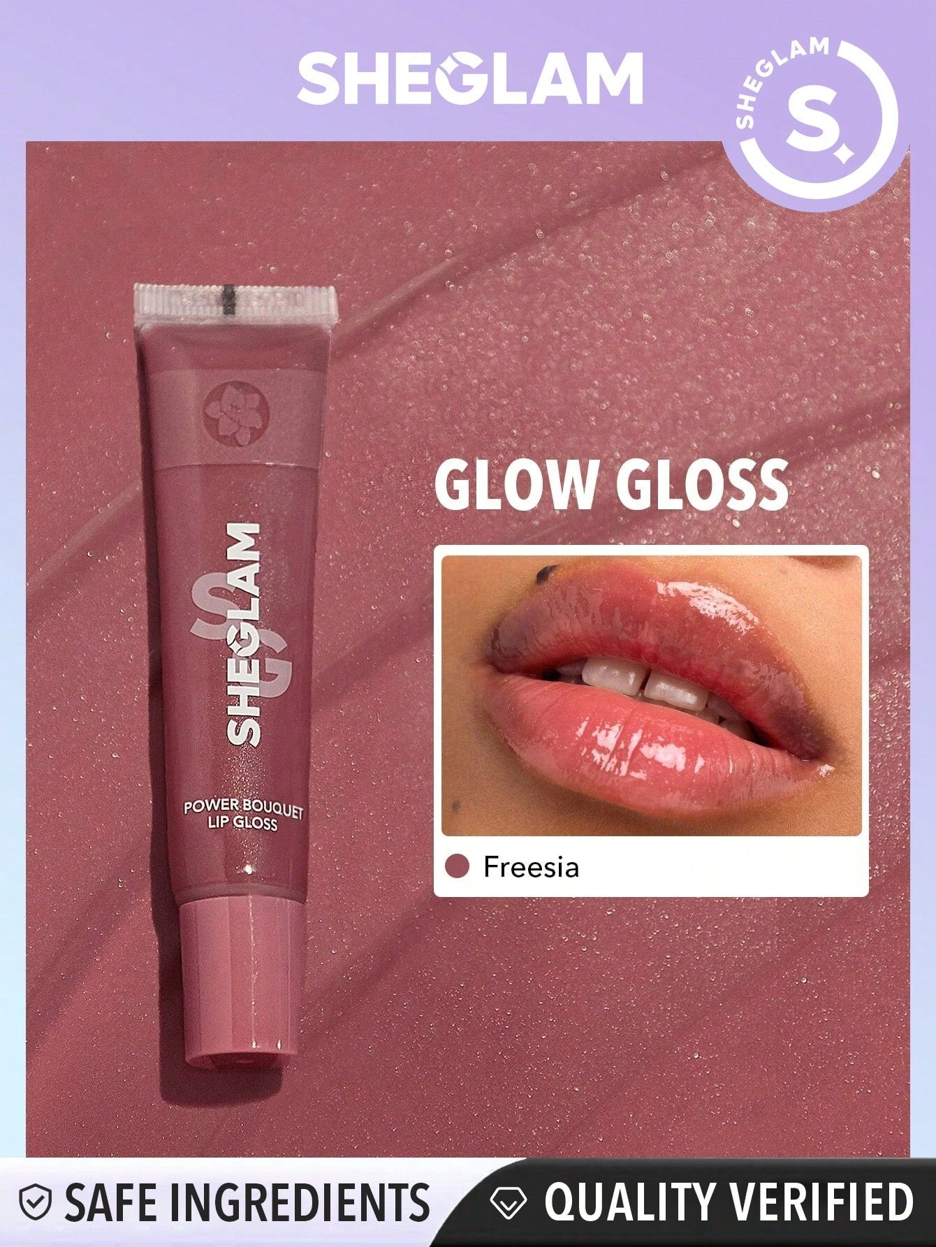 SHEGLAM Power Bouquet Lip Gloss Power Petals Shiny Tinted Moisturizing Lip Gloss Plumping Non Sticky Lip