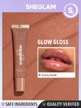 SHEGLAM Power Bouquet Lip Gloss -Power Petals  Shiny Tinted Moisturizing Lip Gloss Plumping Non-Sticky Lip Oil Repairing Cherry Blossom Extract Lip Care - Negative Apparel