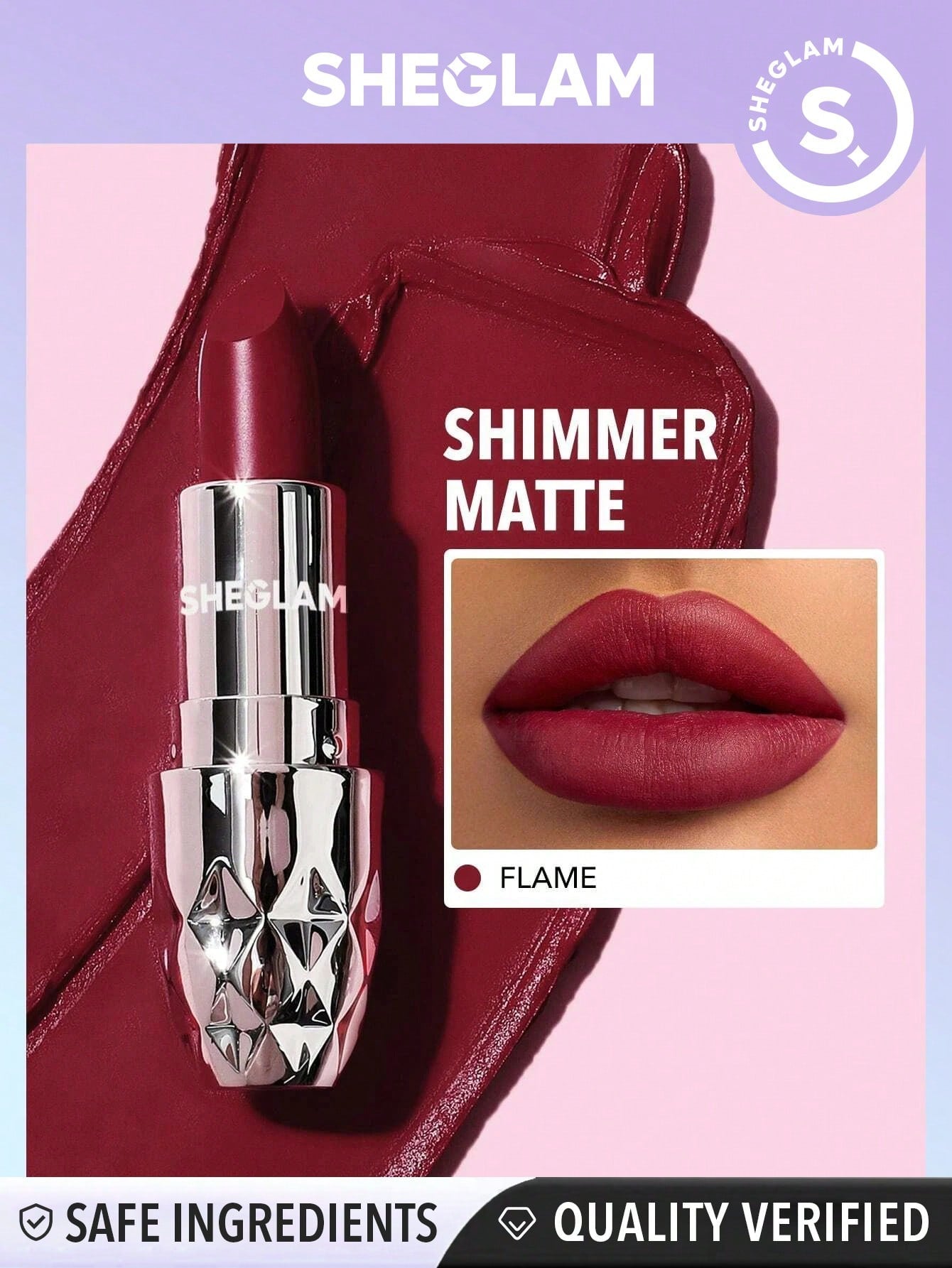 SHEGLAM Starlight Velvet Lipstick - Flame - Negative Apparel