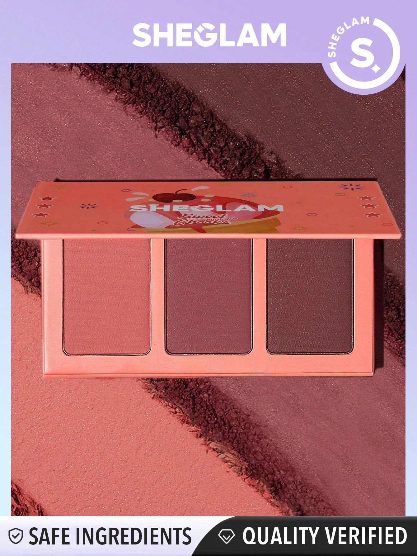 SHEGLAM Sweet Cheeks Blush Trio-Enamored 3-Clolor Powder Blush Palette - Negative Apparel