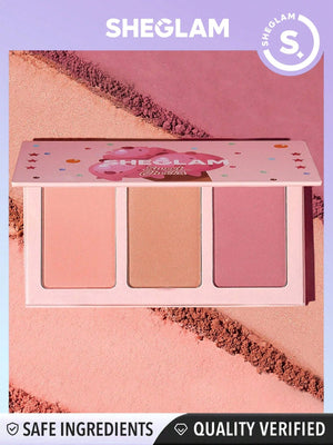 SHEGLAM Sweet Cheeks Blush Trio-Enamored 3-Clolor Powder Blush Palette - Negative Apparel