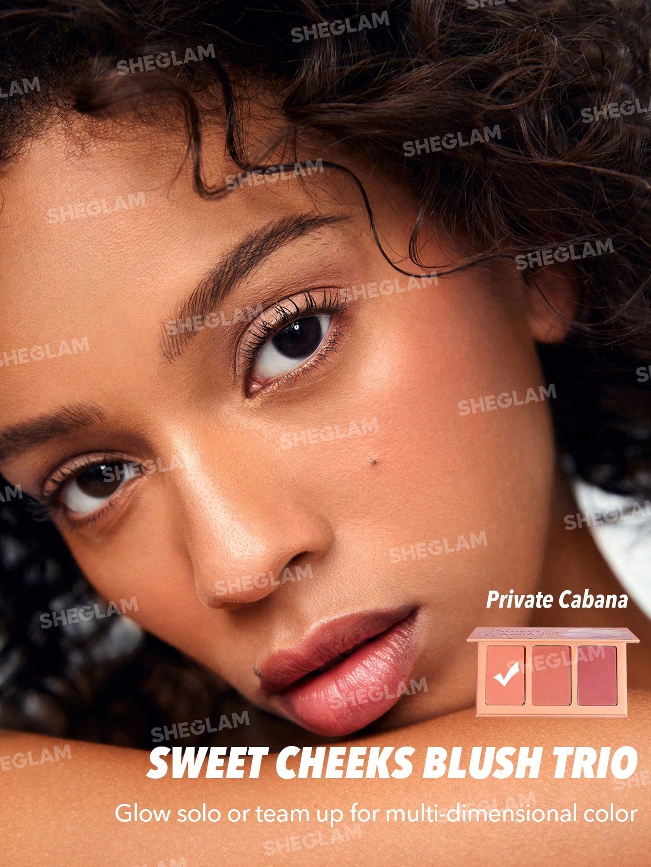 SHEGLAM Sweet Cheeks Blush Trio-Enamored 3-Clolor Powder Blush Palette - Negative Apparel