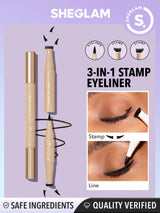 SHEGLAM Wing It Waterproof Liner Duo - Black 2 In 1 Waterproof Liquid Eyeliner - Negative Apparel