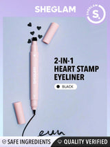 SHEGLAM Wing It Waterproof Liner Duo - Black 2 In 1 Waterproof Liquid Eyeliner - Negative Apparel