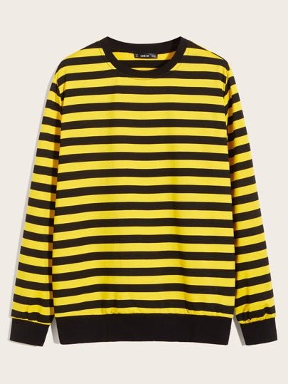 SHEIN Black Striped Sweatshirts - Negative Apparel