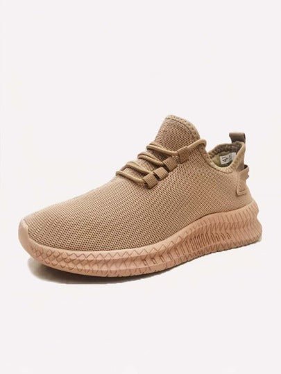 SHEIN Camel Brown Zapatillas Hombre Trendy Lace-Up Lightweight Breathable Sneakers - Negative Apparel