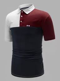 SHEIN Colorblock Contrast Polo Shirt - Negative Apparel