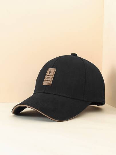 SHEIN Contrast Label Baseball Cap - Negative Apparel