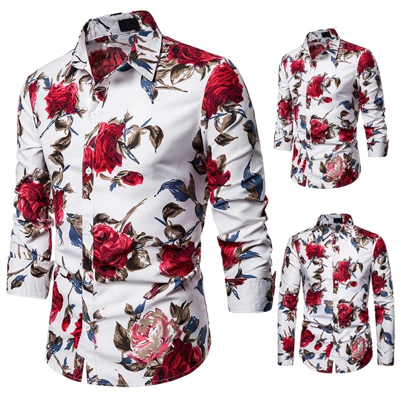 SHEIN Floral Print Full Sleeve Shirt - Negative Apparel