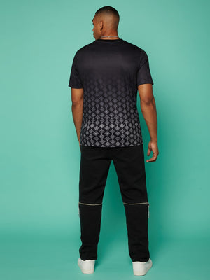 SHEIN Geo Pattern Print Tee - Negative Apparel