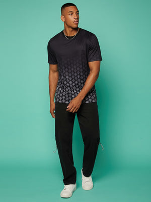 SHEIN Geo Pattern Print Tee - Negative Apparel