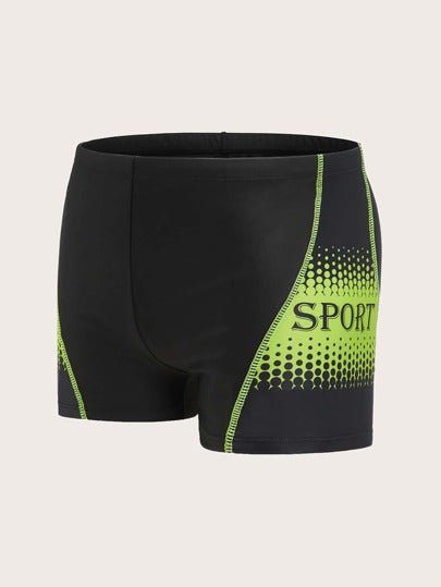 SHEIN Graphic Print Bathing Swim Shorts - Negative Apparel