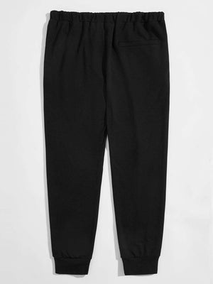 SHEIN Graphic Print Slant Pocket Joggers - Negative Apparel