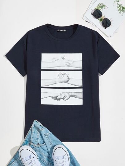 SHEIN Graphic Print Tee & Tanks - Negative Apparel