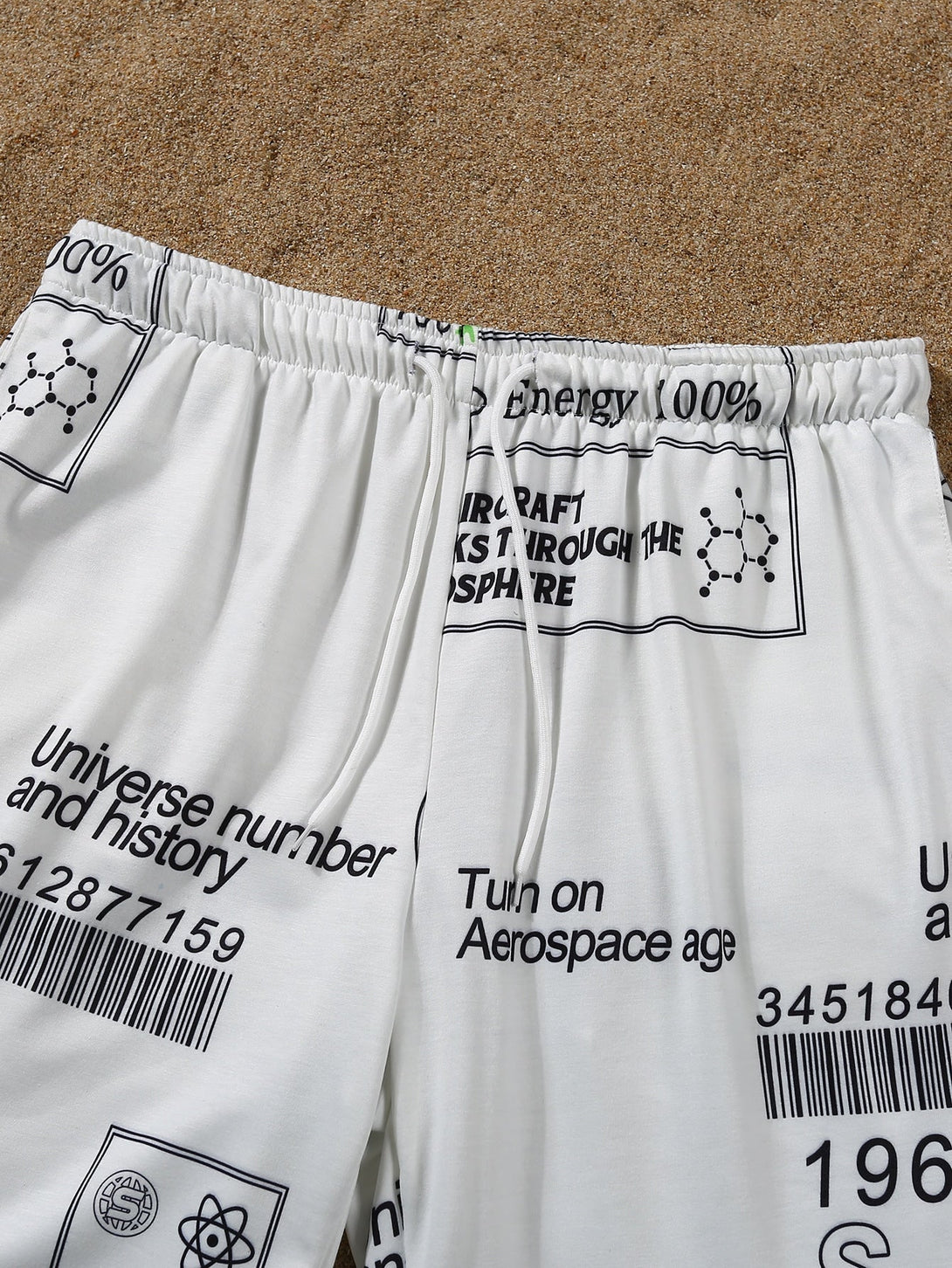 SHEIN Graphic Tank Top & Drawstring Shorts Set - Negative Apparel