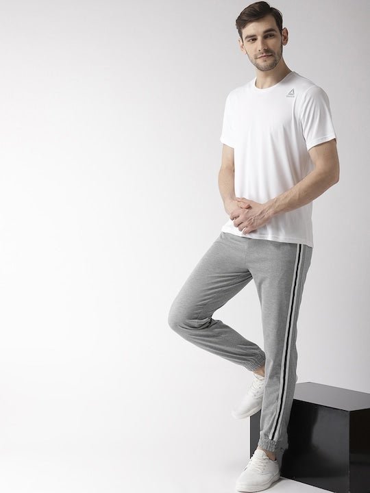 SHEIN Grey Melange Solid Slim-Fit Jogger - Negative Apparel