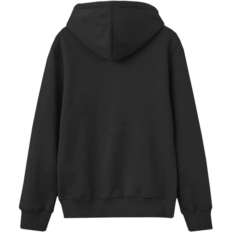 SHEIN Heartbeat Print Loose Drawstring hoodie - Negative Apparel