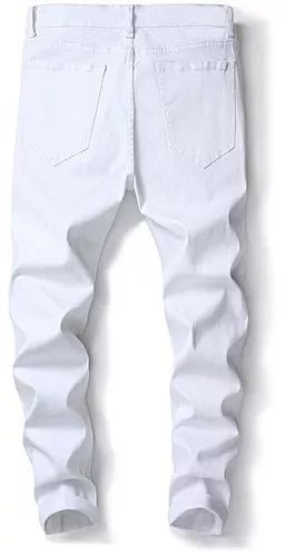 SHEIN hemiks Men Slim Denim Jeans - White - Negative Apparel