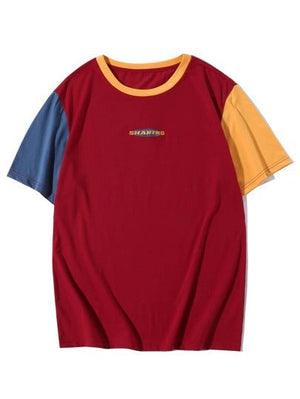 SHEIN Hypemode Men Colorblock Letter Graphic Tee - Negative Apparel