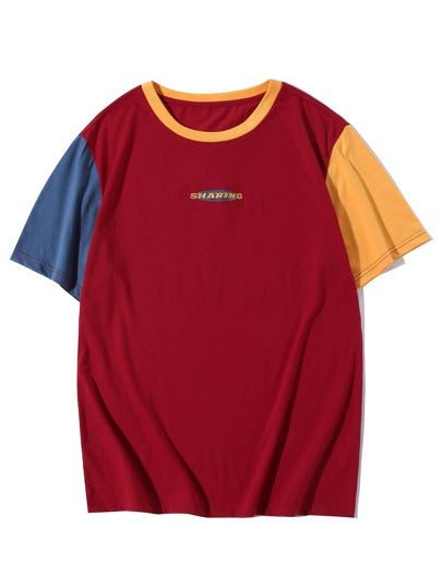 SHEIN Hypemode Men Colorblock Letter Graphic Tee - Negative Apparel