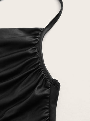 SHEIN ICON Women's Gray Draped Neck Camisole Top