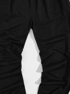 SHEIN Manfinity EMRG knee Ripped Drawstring Waist Sweatpants - Negative Apparel