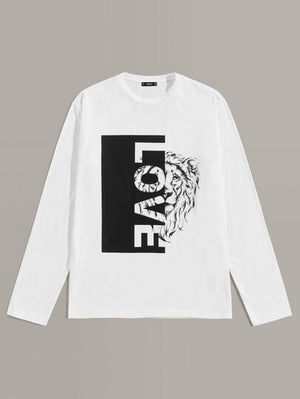 SHEIN Manfinity Homme Graphic Printed Panel Tee - Negative Apparel