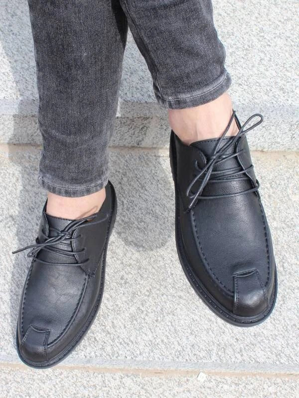 SHEIN Men Lace-up Front Oxford Shoes - Negative Apparel