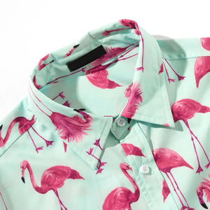 SHEIN Men’s Flamingo Button Shirt - Negative Apparel