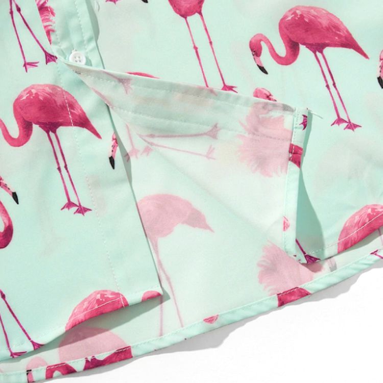 SHEIN Men’s Flamingo Button Shirt - Negative Apparel