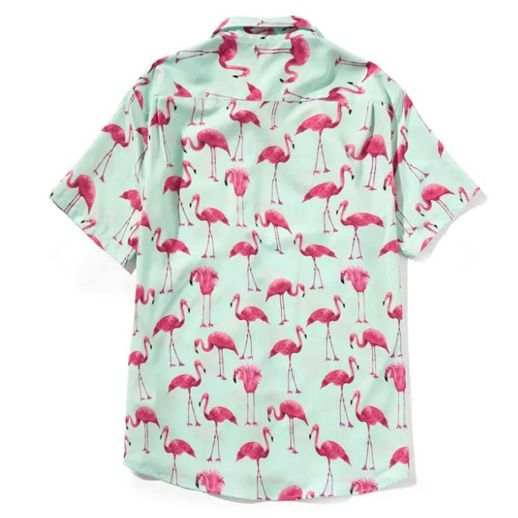 SHEIN Men’s Flamingo Button Shirt - Negative Apparel